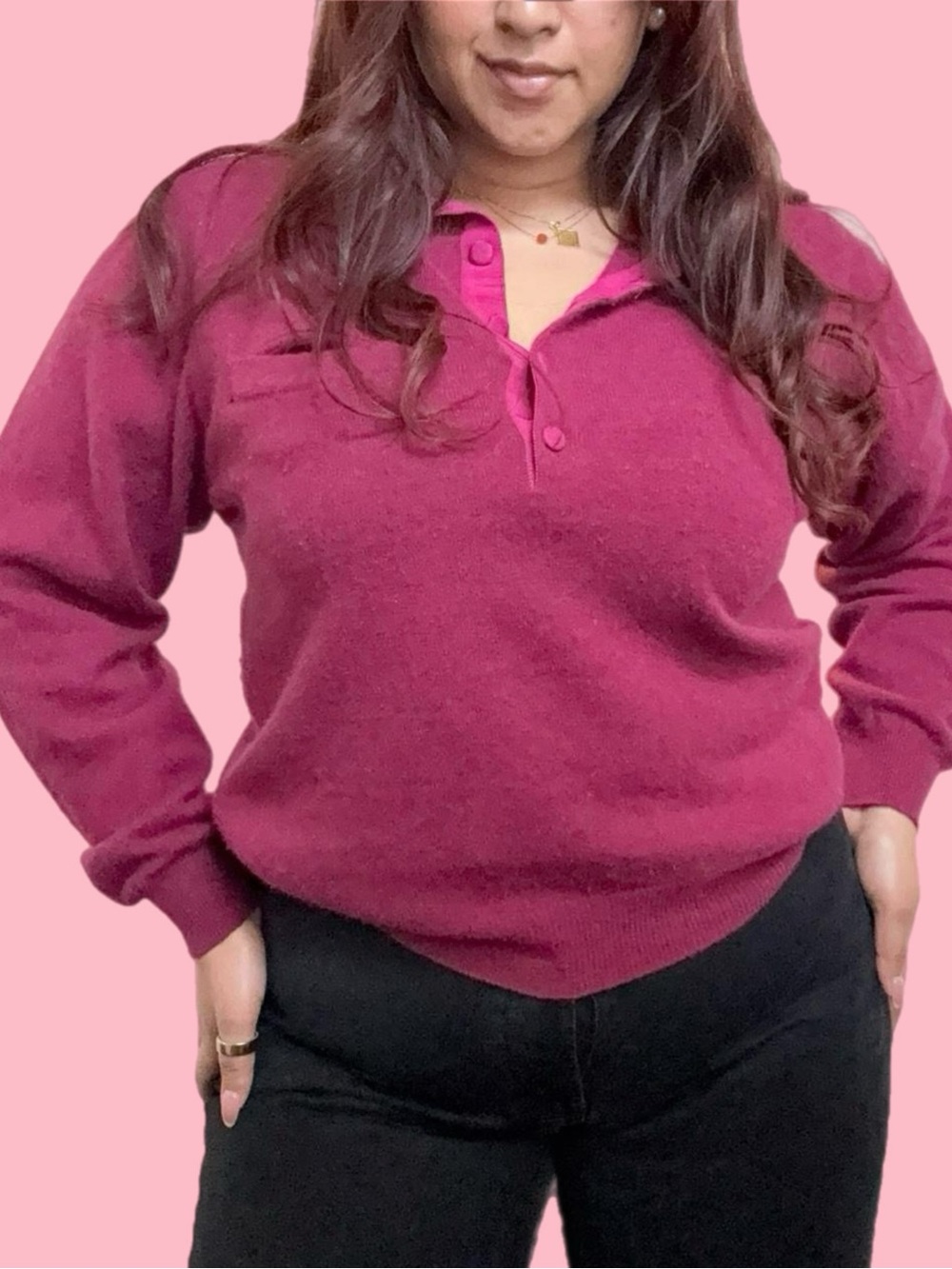 overture cropped sweater - fuchsia